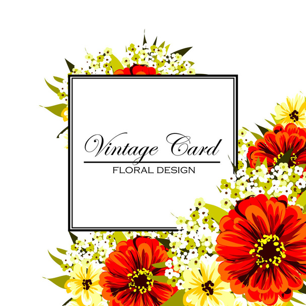 Tender floral invitation card - Wektor, obraz