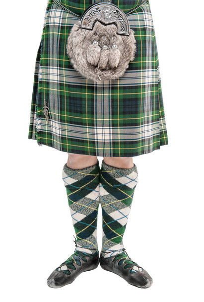 Ο άνθρωπος τον κορμό σε παραδοσιακή σκωτσέζικη ενδυμασία  - Φωτογραφία, εικόνα