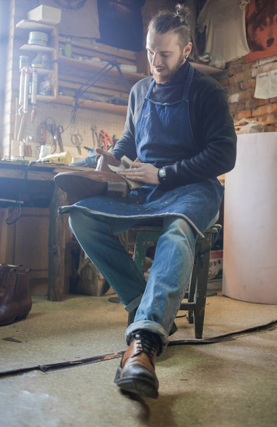 Male shoe maker working  - Photo, Image