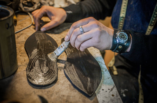 Shoes making. Details view - Valokuva, kuva