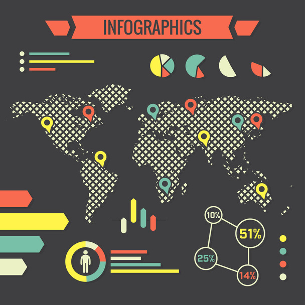 Svět infografika nápis - Vektor, obrázek