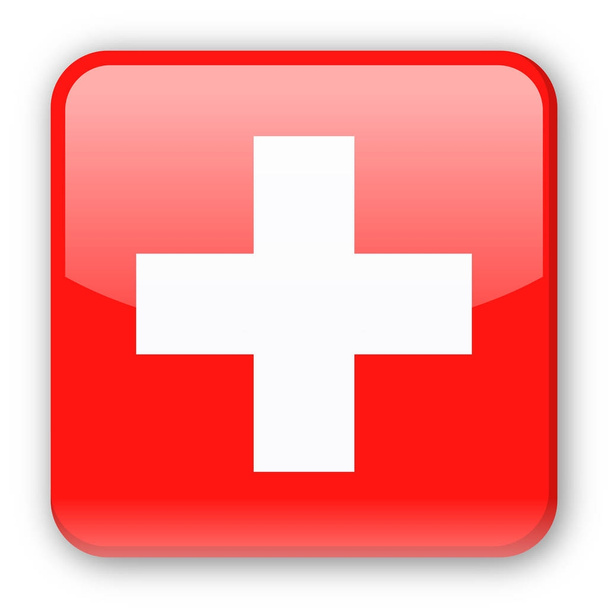 Szwajcaria flaga wektor kwadratową ikonę - Wektor, obraz
