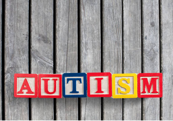 wooden blocks with autism sign - Фото, зображення