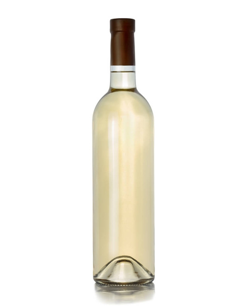 a bottle of white wine on a white background - Foto, Imagem