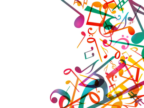 Colorful Music notes. Vector Illustration Abstract white background. - Vettoriali, immagini
