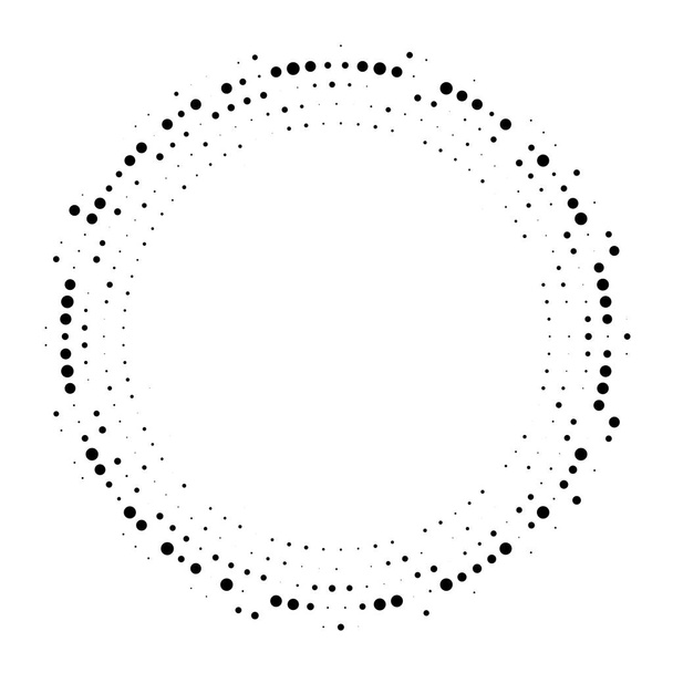 Polotónování tečkované pozadí kruhově distribuován. Vzorek polotónů vektorový účinek. - Vektor, obrázek