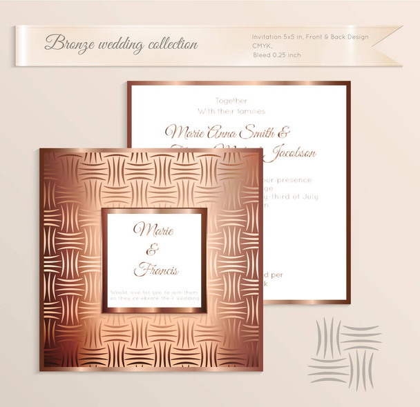 Luxury shiny wedding invitation template - Vector, Image