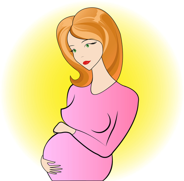 Zwangere vrouw - Vector, afbeelding