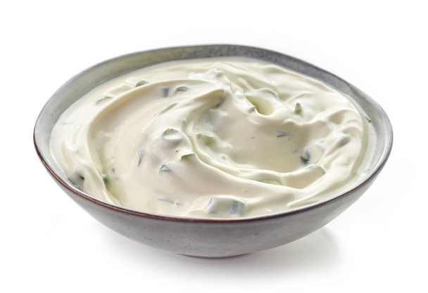 Bowl of sour cream dip sauce - Fotó, kép