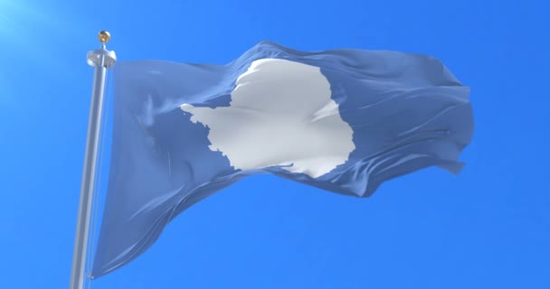 Bayrak Antartic kıtanın, Graham Bartram, yavaş mavi gökyüzü ile sallayarak tasarımdan döngü - Video, Çekim