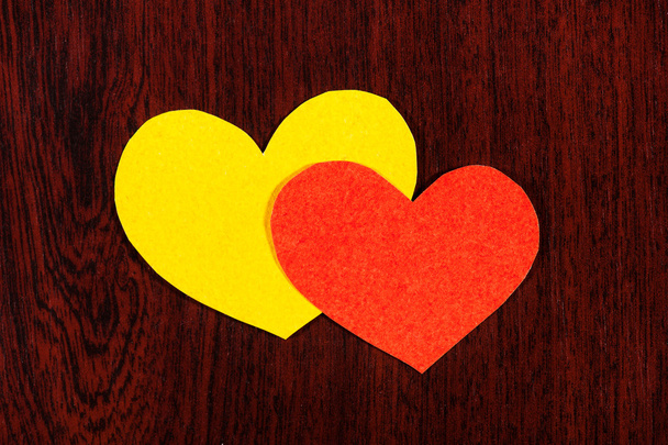 Two hearts on wooden background - Photo, Image