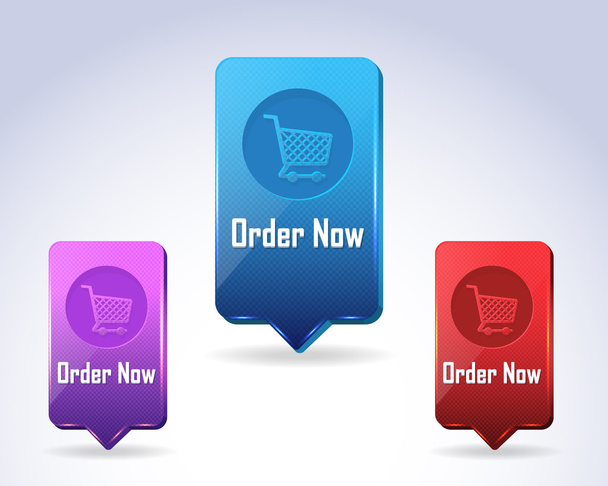 3d Vector Panel Order Now Button Icon Multicolored - Vektor, obrázek