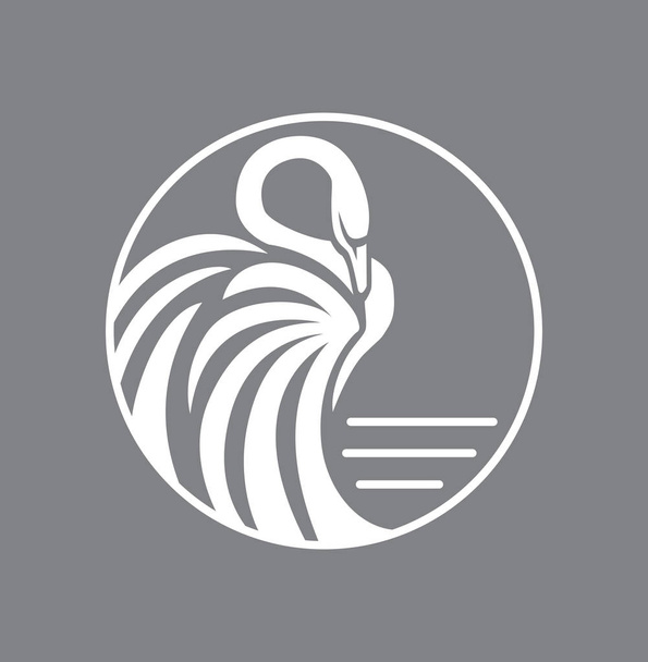 κύκλος κύκνος λογότυπο σημάδι - Διάνυσμα, εικόνα