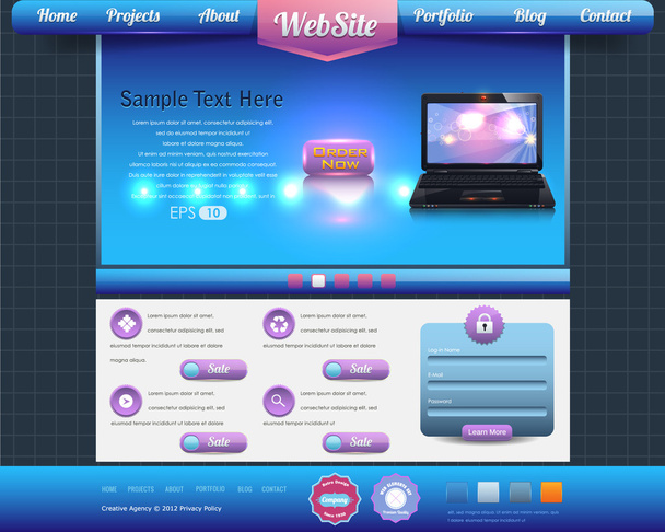 Business Style Web Template Vector Design Set - Διάνυσμα, εικόνα