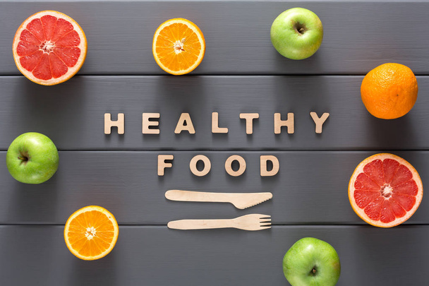 Healthy food and slimming background copy space - Фото, зображення
