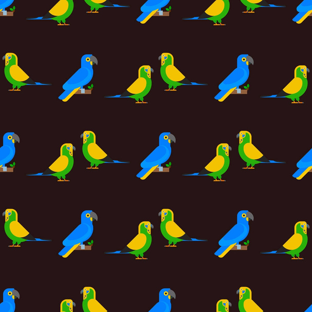 Papageien Vögel nahtlose Muster Tier Natur tropische Sittiche Bildung bunt pet Vektor Illustration - Vektor, Bild