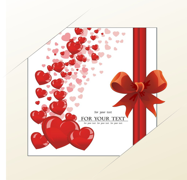 Heart from paper Valentines day card vector background - Vektör, Görsel