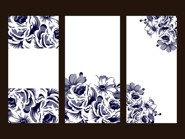 Set of floral invitation cards - ベクター画像