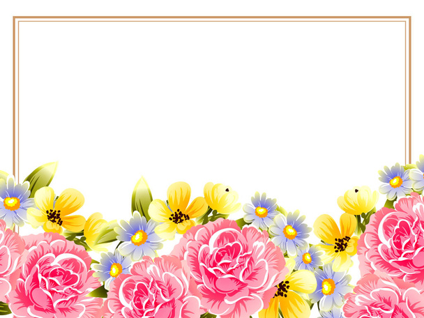 Inschrijving floral uitnodigingskaart - Vector, afbeelding
