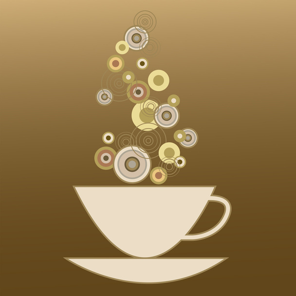 Чашка кофе с напитком
 - Вектор,изображение