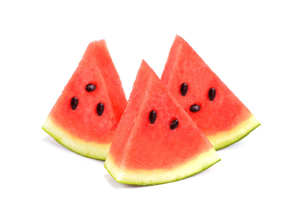 schijfjes watermeloen geïsoleerd op witte achtergrond. - Foto, afbeelding