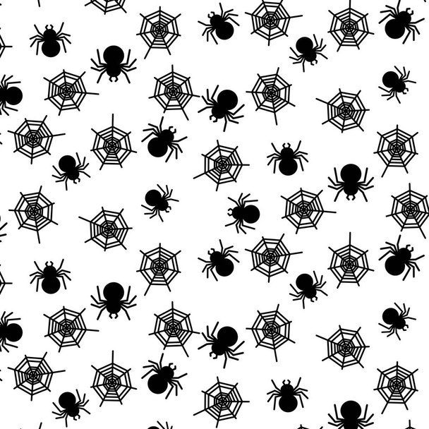 Jednoduchý Spider a webové ikony vzor na bílém podkladu pro koncepce designu vektor ilustrátor - Vektor, obrázek