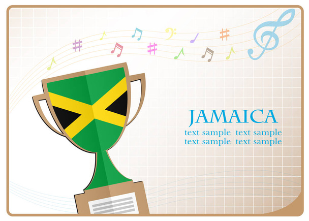 Logo de coupe trophée fabriqué à partir du drapeau de la Jamaïque
 - Vecteur, image