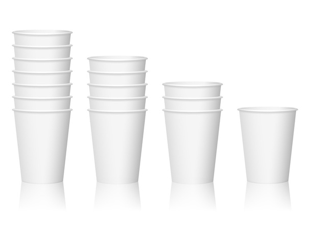 Paper coffee cups - Vektori, kuva
