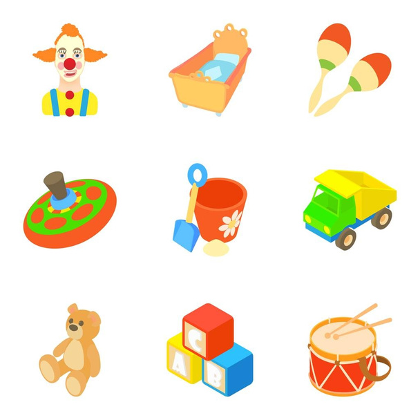 Bauble icons set, cartoon style - Vector, Image