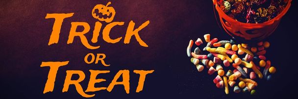 graphic image of trick or treat text - Foto, imagen