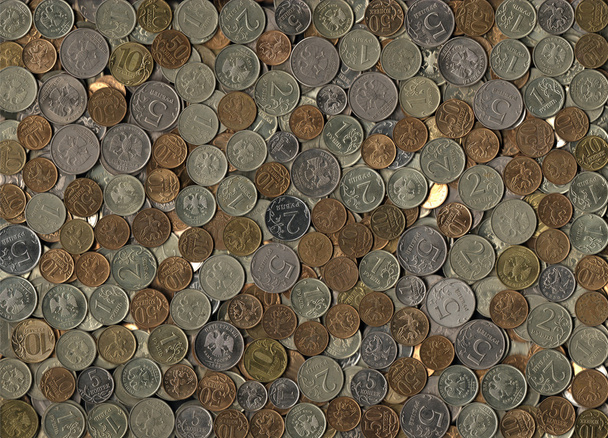 tle różne monety rosyjskie - Zdjęcie, obraz