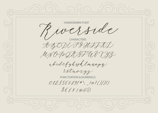Riverside - handwritten Script font. - Vector, Image