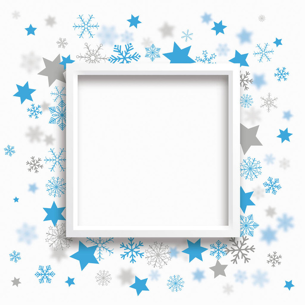 Christmas stars with white frame - Вектор, зображення