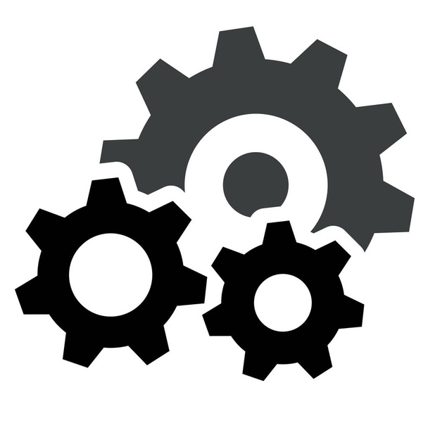 Getriebe-Symbol auf weißem Hintergrund - Vektor, Bild