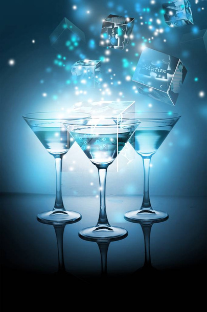 Three glasses of martini - Фото, изображение