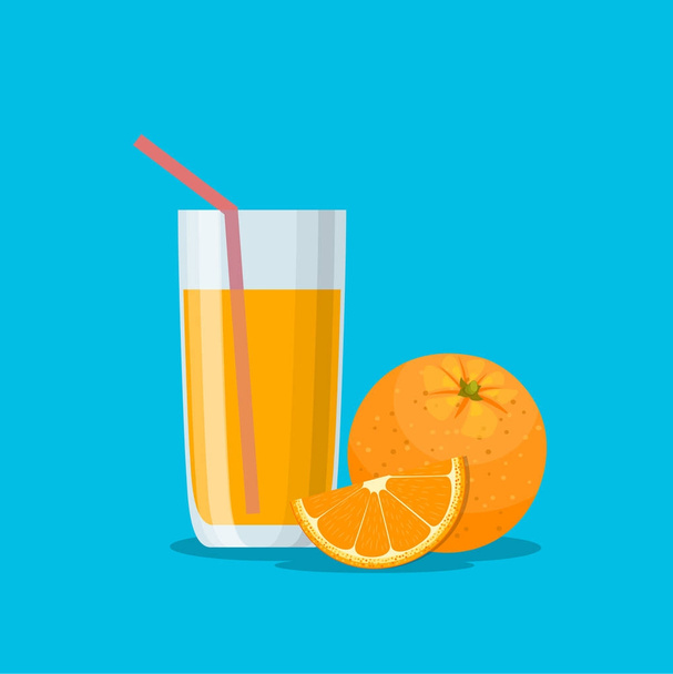 Du jus d'orange dans un verre. Vitamines pour la santé
 - Vecteur, image