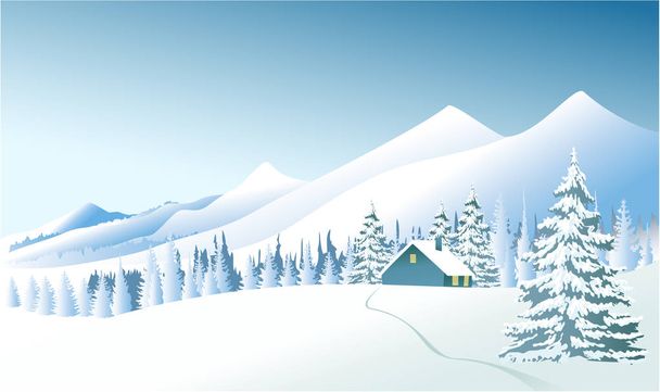 Paisaje invierno
 - Vector, Imagen