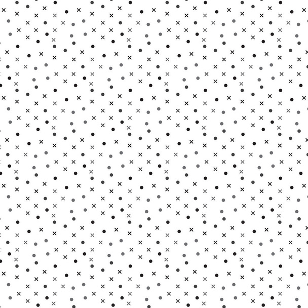preto e prata sombra polka dot com cruz sinal padrão backgro
 - Vetor, Imagem