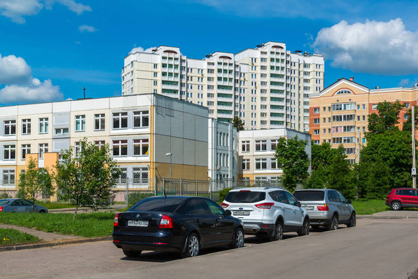 Zelenograd Russia May 26. 2017. New district number 20, view from the street of pilot Tarasova - 写真・画像