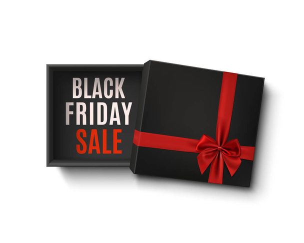 Black Friday sale design. Opened empty gift box - Vetor, Imagem