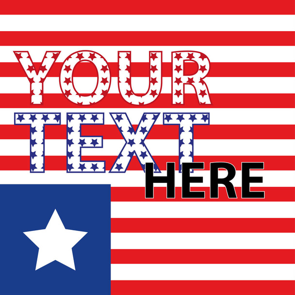 American flag. Stripes and stars. Red and blue. The background for the cover, banner, flyers. - Photo, Image