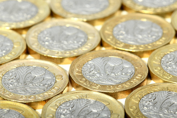 neue britische Ein-Pfund-Münzen - Foto, Bild