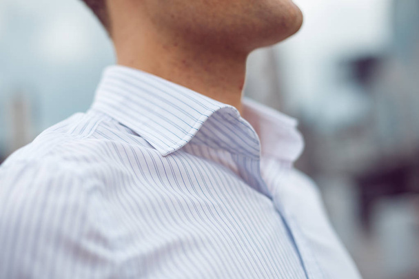 Bir erkek gömlek yaka Close-Up - Fotoğraf, Görsel