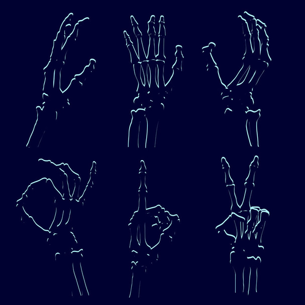 black skeleton hands - Vettoriali, immagini