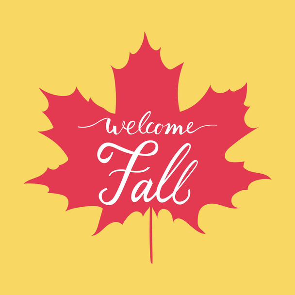 Welcome Fall hand lettering - Вектор, зображення