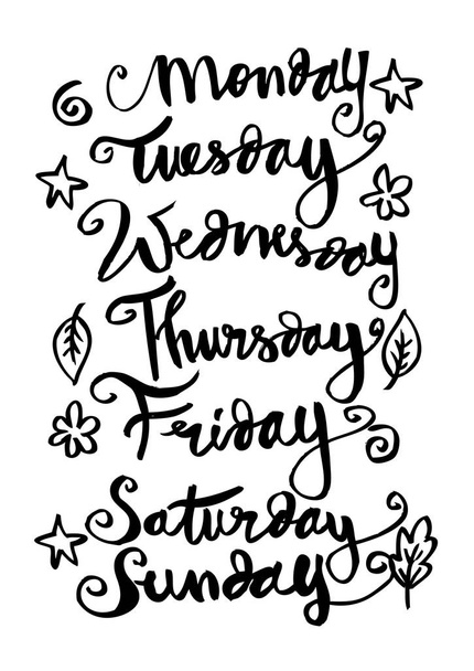  Handwritten days of the week Monday, Tuesday, Wednesday, Thursday, Friday, Saturday, Sunday - Photo, Image