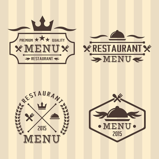 Set di menu ristorante vintage etichette vettoriali isolate
  - Vettoriali, immagini