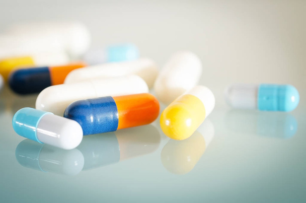 Multicolored medical capsules - Photo, Image