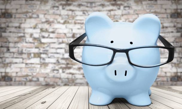 Piggy bank in glasses - Photo, Image