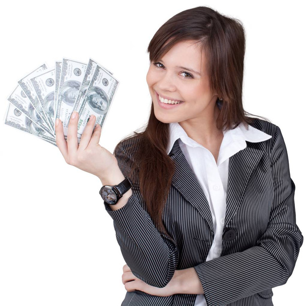 Young woman with money - Zdjęcie, obraz